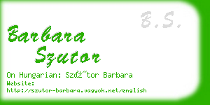 barbara szutor business card